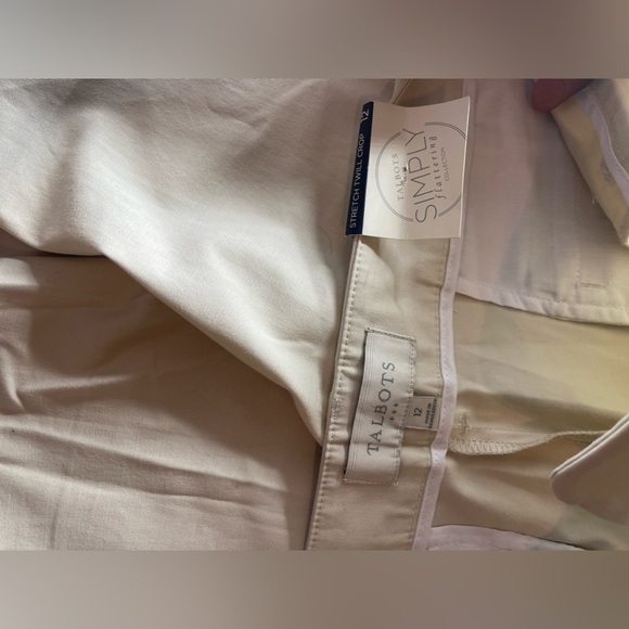 Size 12 Beige Talbots Stretch Twill Crop! - Picture 2 of 8